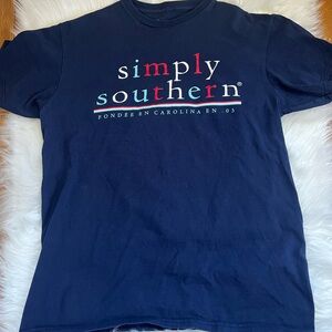 Simply Southern Navy Cow Graphic Tee with Patriotic Bandana